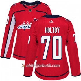Dame Ishockey Washington Capitals Tröja Braden Holtby 70 Adidas 2017-2018 Röd Authentic